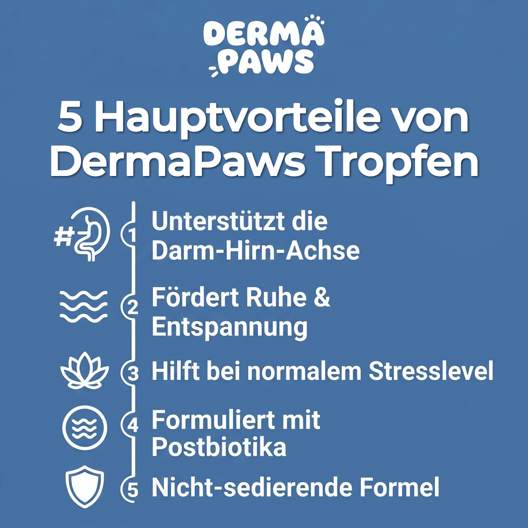 DermaPaws – Von Tierärzten empfohlene Tropfen zur Unterstützung bei Darmfunktionsstörungen &  Linderung von Juckreiz