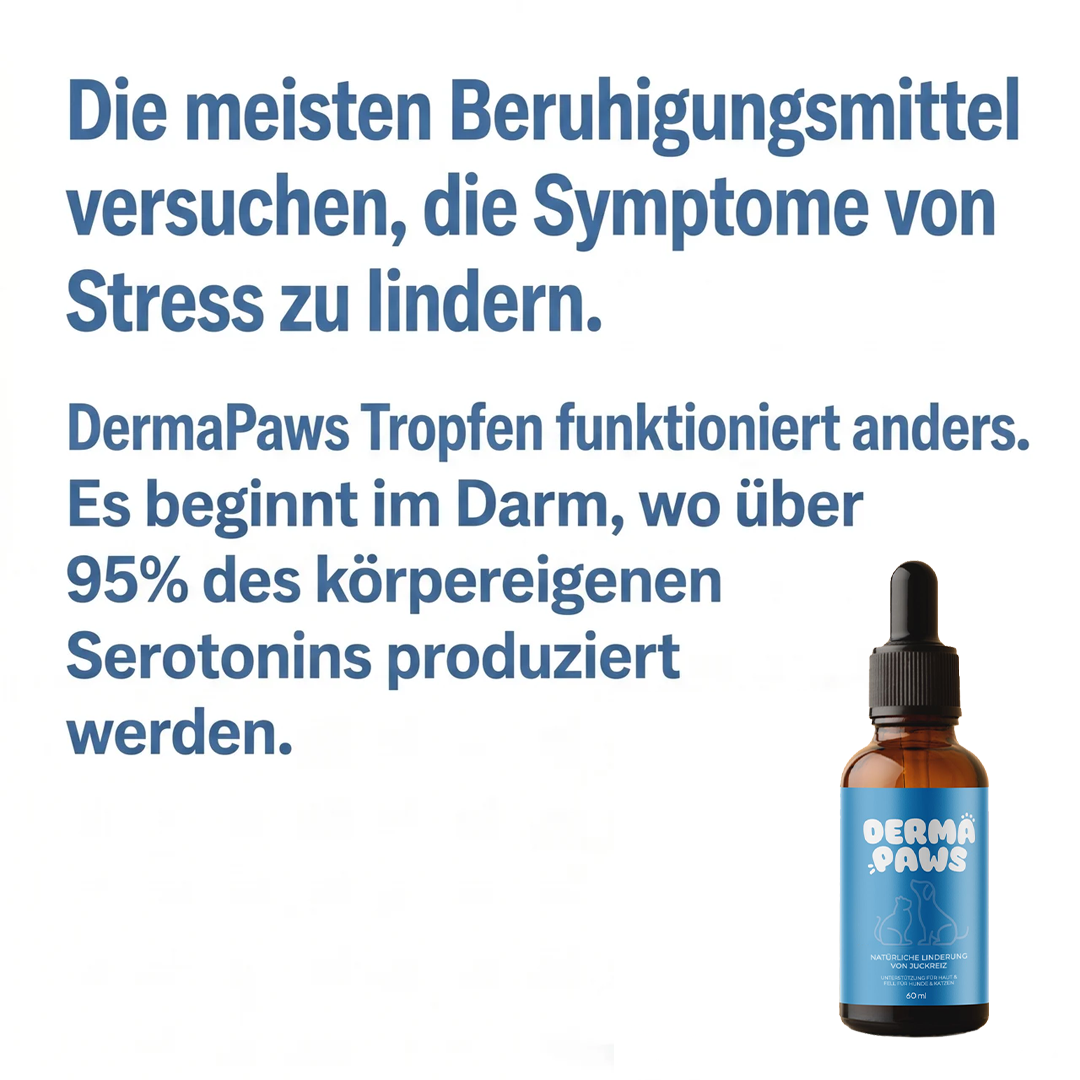DermaPaws – Von Tierärzten empfohlene Tropfen zur Unterstützung bei Darmfunktionsstörungen &  Linderung von Juckreiz