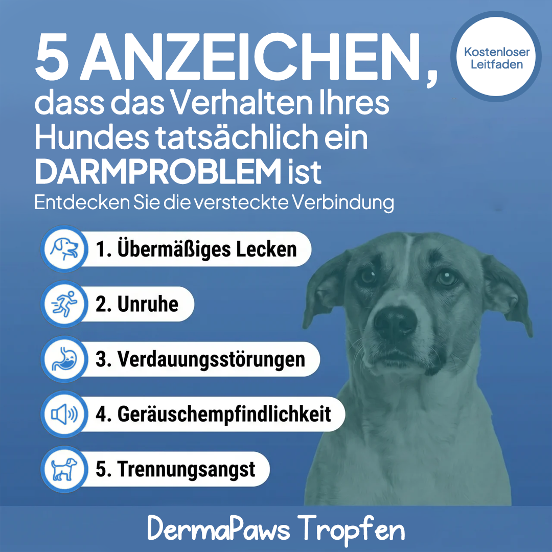 DermaPaws – Von Tierärzten empfohlene Tropfen zur Unterstützung bei Darmfunktionsstörungen &  Linderung von Juckreiz