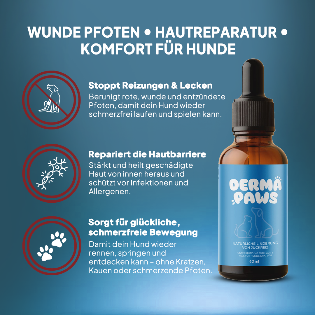 DermaPaws - Von Tierärzten empfohlene Juckreiz-Tropfen